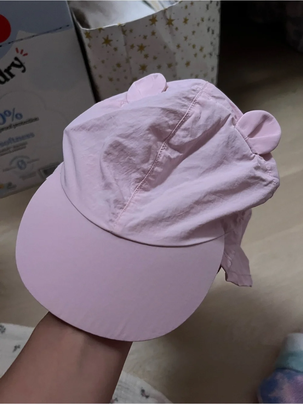 Old Navy Light Pink Kids Sun Cap with Ear Accents